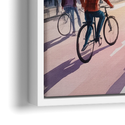 Montreal Street Life - Close-Up White Frame Canvas