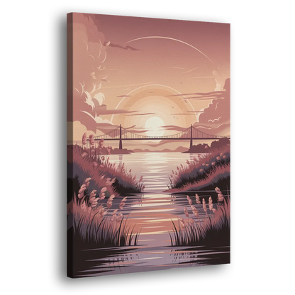 Chesapeake Bay Sunset Glow - Canvas Print Art Sides
