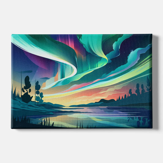 Aurora Borealis Sky - Canvas Wall Art