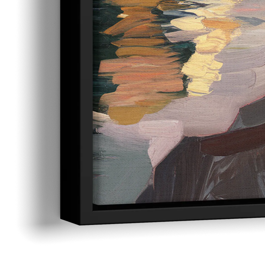 Bar Harbor Scenic Coastline - Close-Up Black Frame Canvas