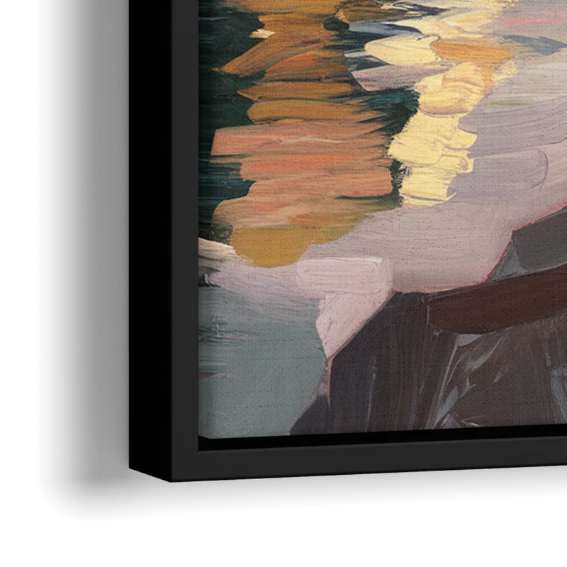 Bar Harbor Scenic Coastline - Close-Up Black Frame Canvas