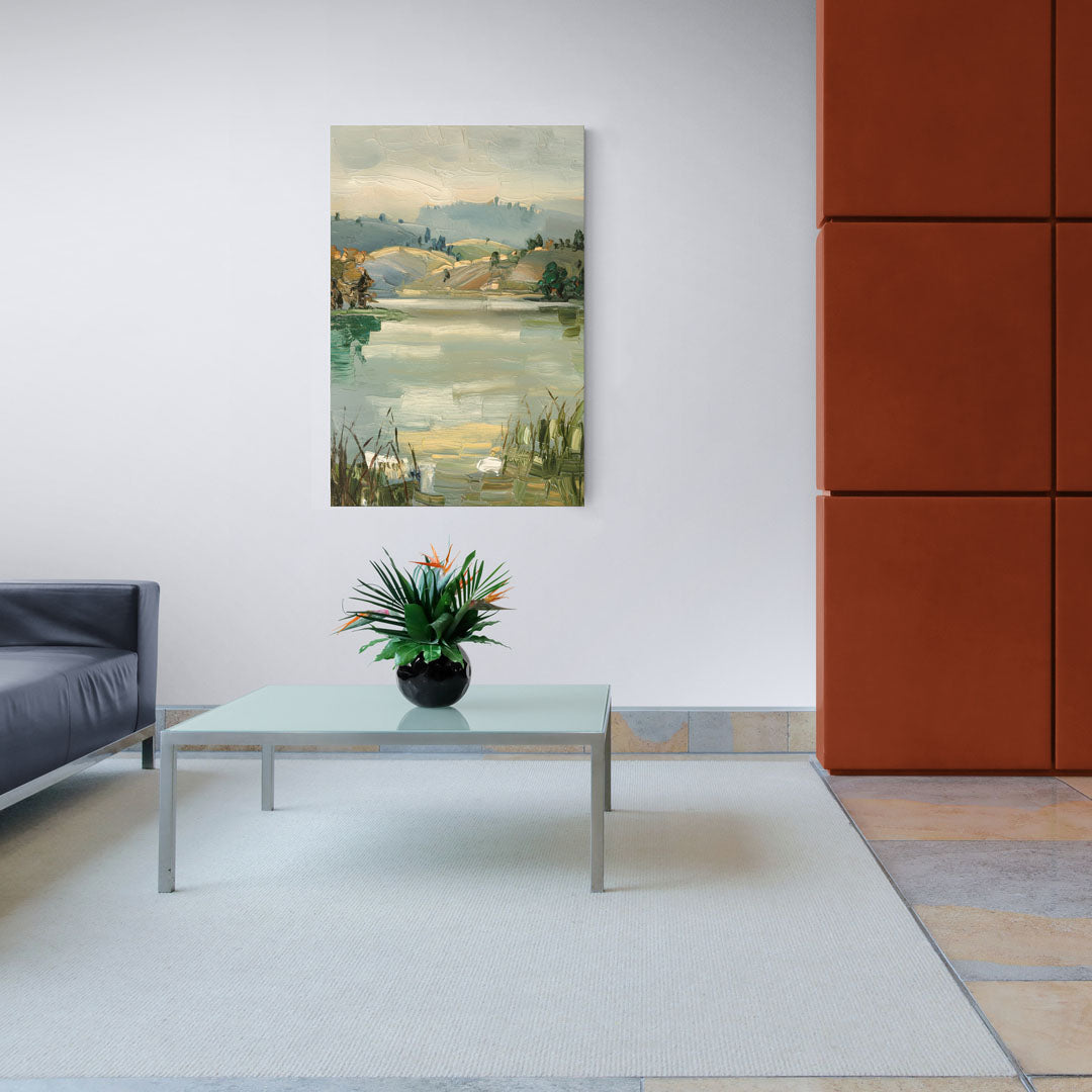 Burlington Peaceful Lakeside - Canvas Wall Art Living Room