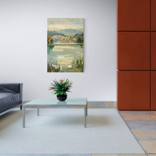 Burlington Peaceful Lakeside - Canvas Wall Art Living Room