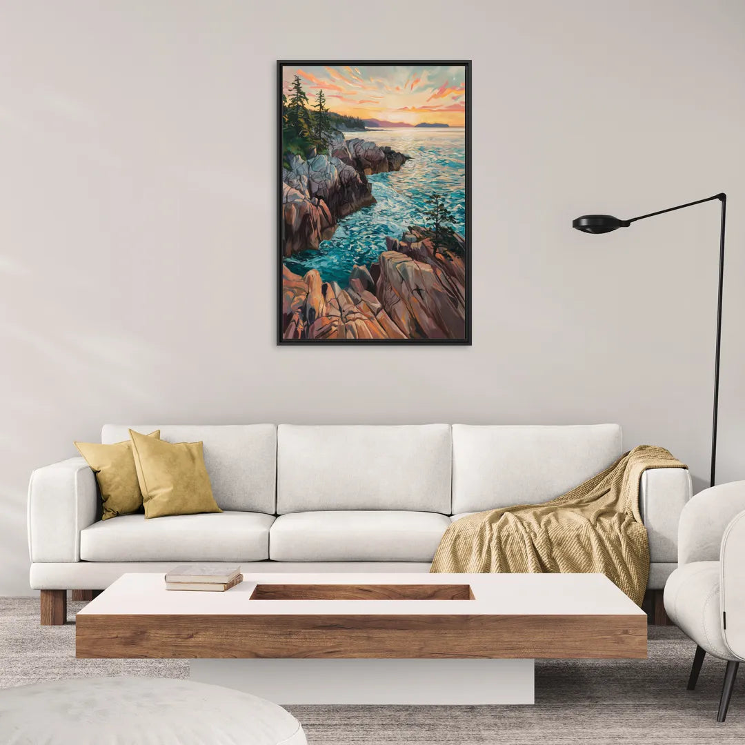 Bar Harbor Acadia National Park - Living Room Black Frame Canvas