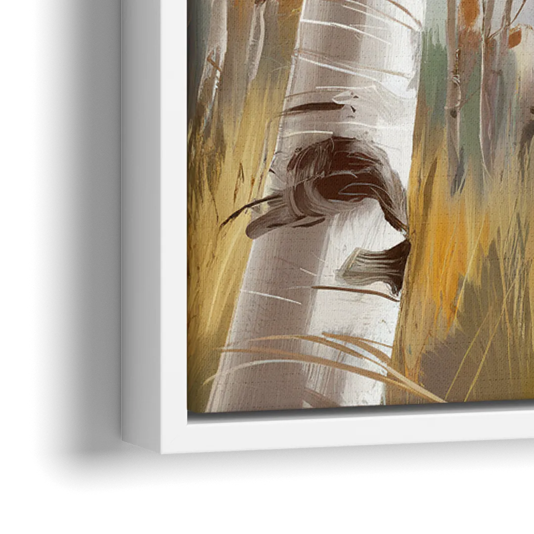 Aspen Tree Canopy - Close-Up White Frame Canvas