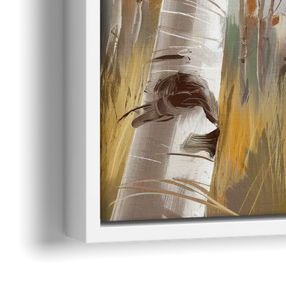 Aspen Tree Canopy - Close-Up White Frame Canvas