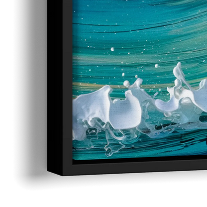 San Diego Ocean Waves - Close-Up Black Frame Canvas