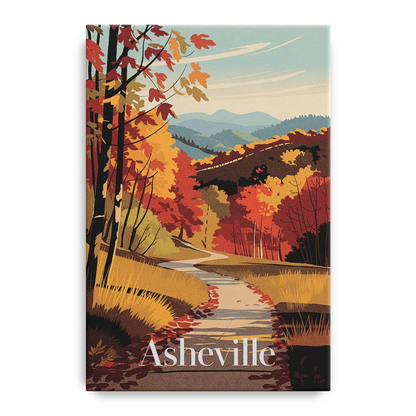 Asheville Fall Foliage Scene - Canvas Wall Art