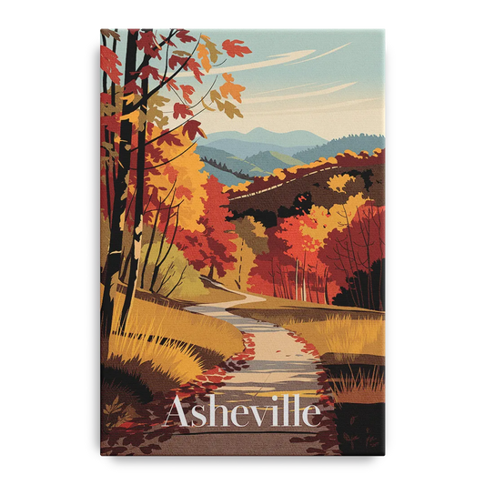Asheville Fall Foliage Scene - Canvas Wall Art