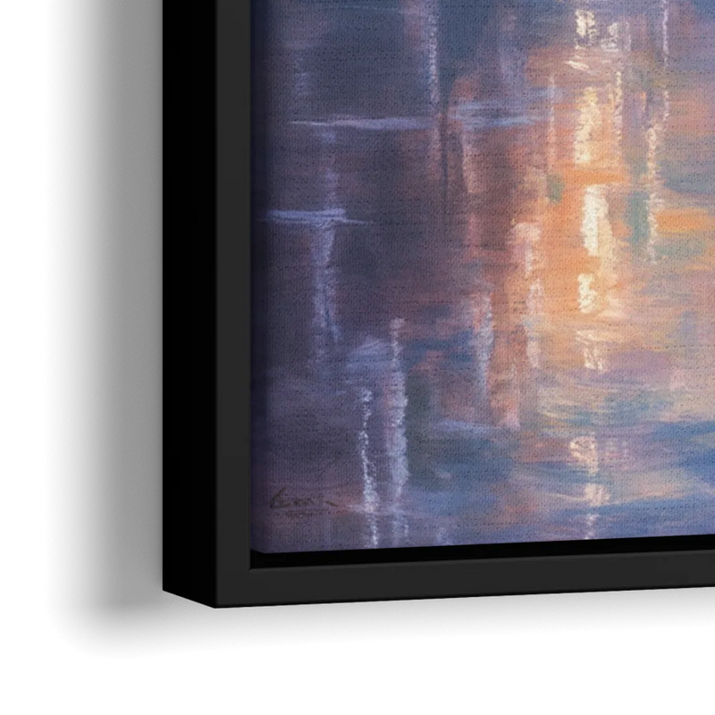 Horseshoe Falls Fog - Close-Up Black Frame Canvas