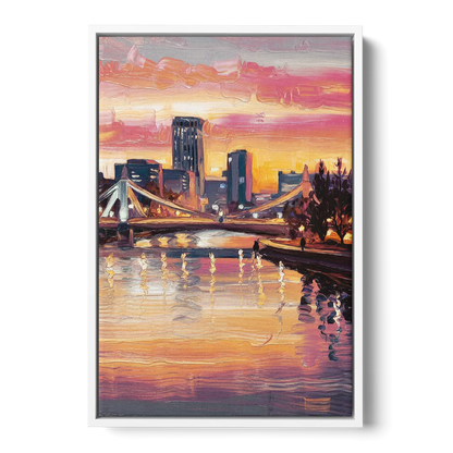 Des Moines Scenic Riverfront - White Frame Canvas