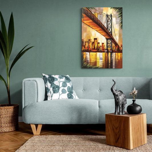 George Washington Bridge Scenic - Canvas Wall Art Living Room
