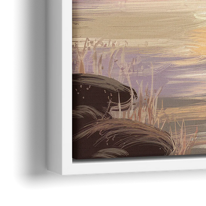 Springfield Sunrise Landscape - Close-Up White Frame Canvas