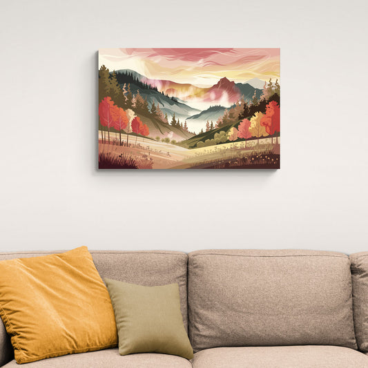 Asheville Smoky Mountain Sunrise - Canvas Wall Art Living Room