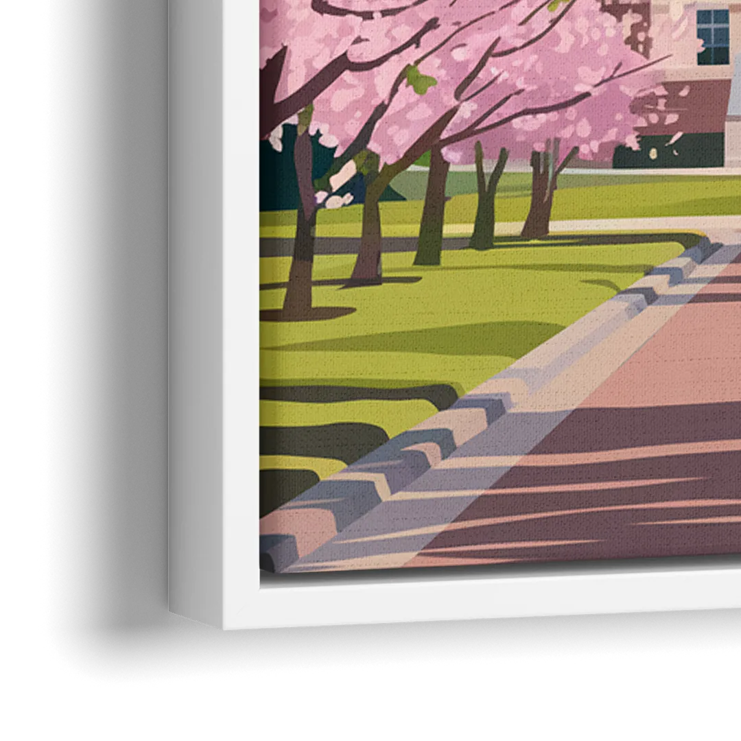 Raleigh State Capitol - Close-Up White Frame Canvas