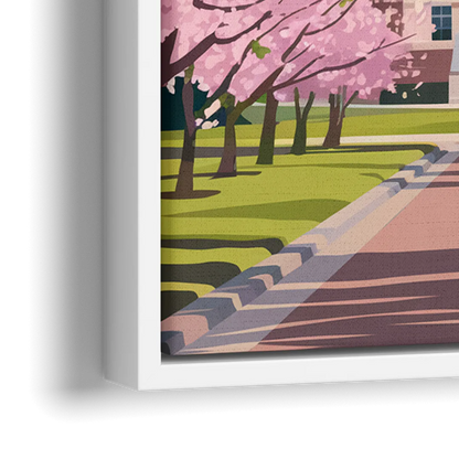Raleigh State Capitol - Close-Up White Frame Canvas