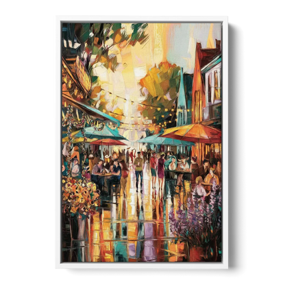 Madison Summer Festival Scene - White Frame Canvas
