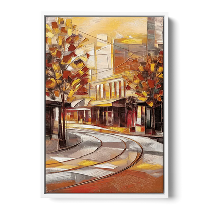 Little Rock River Market View - White Frame Canvas