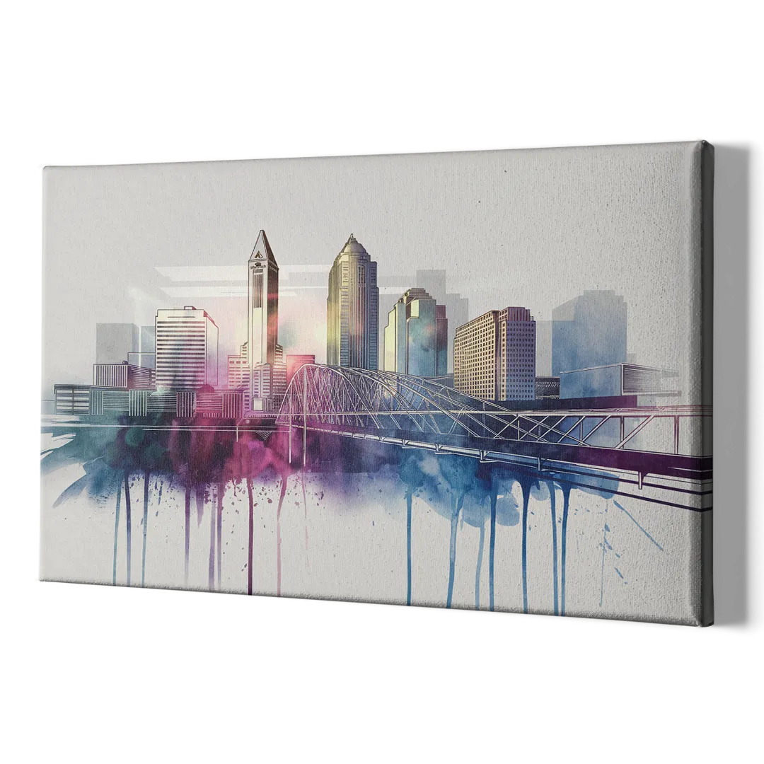 Columbus Ohio Skyline - Canvas Print Art Sides
