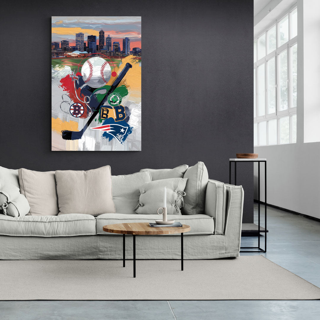Boston Sports Teams Tribute - Canvas Wall Art Living Room
