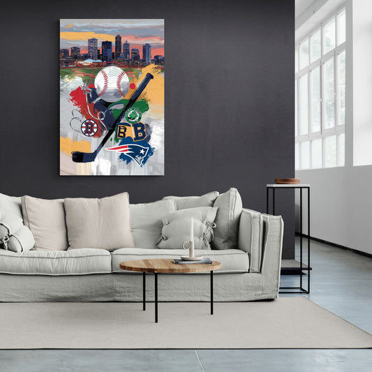 Boston Sports Teams Tribute - Canvas Wall Art Living Room