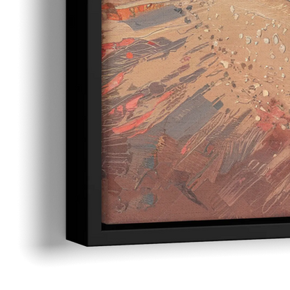 Miami Beachfront Horizon - Close-Up Black Frame Canvas