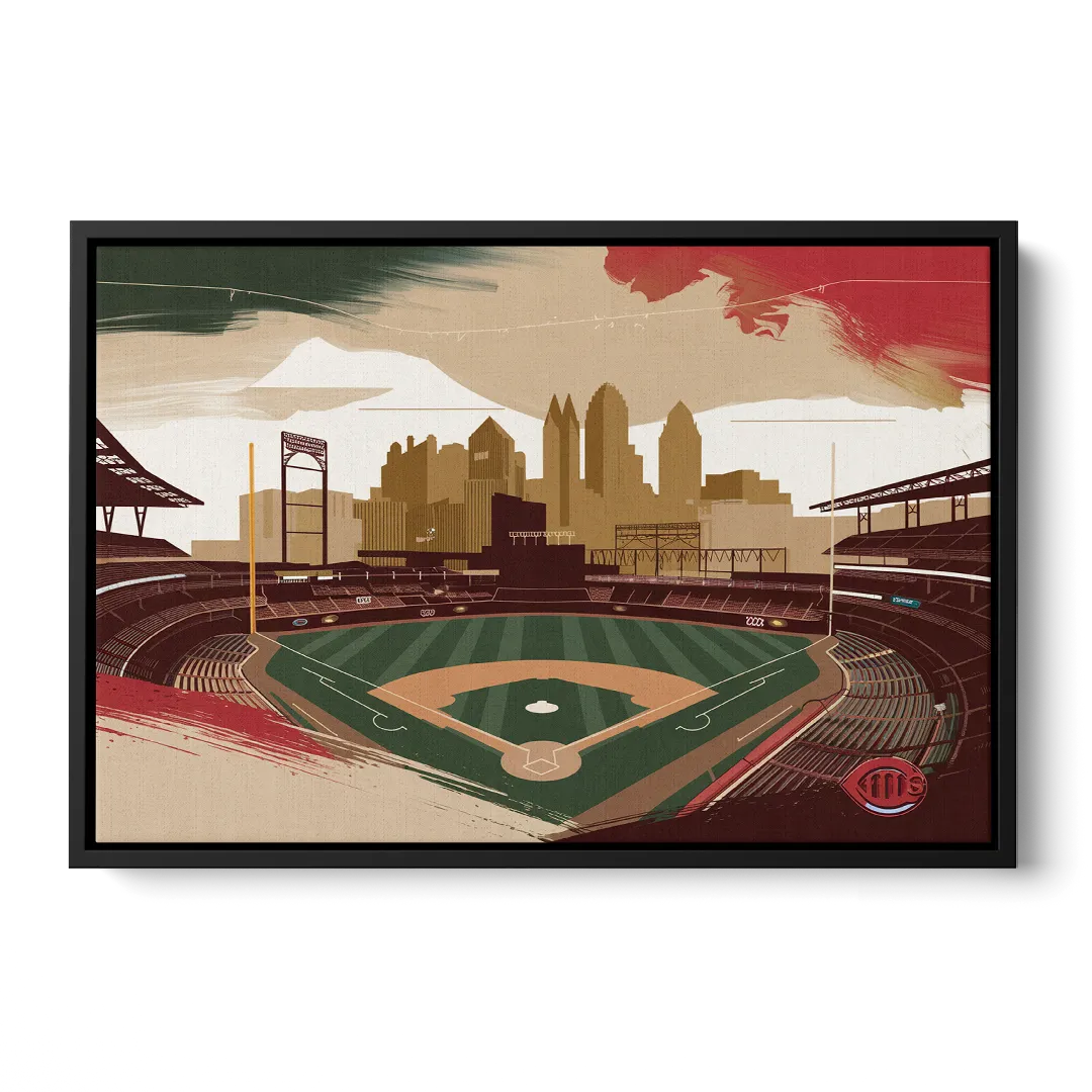 Cincinnati Reds Vintage Moments - Black Frame Canvas