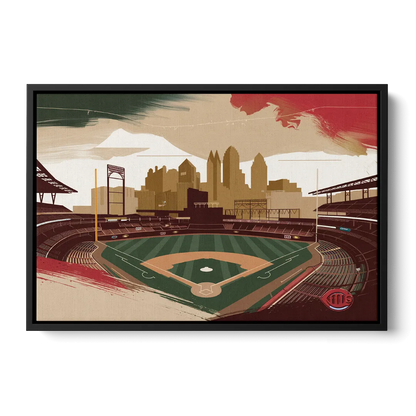 Cincinnati Reds Vintage Moments - Black Frame Canvas