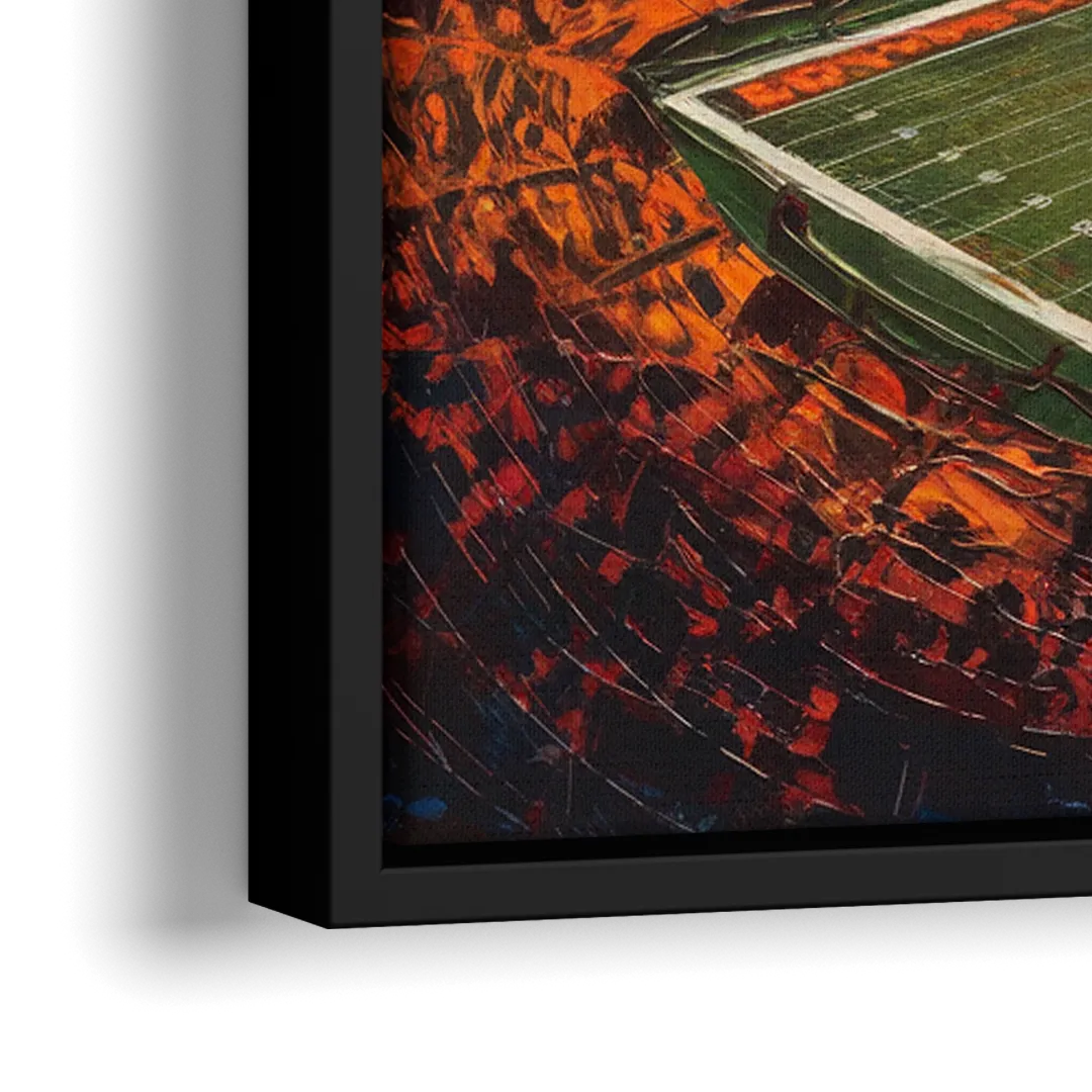 Denver Broncos Stadium - Close-Up Black Frame Canvas