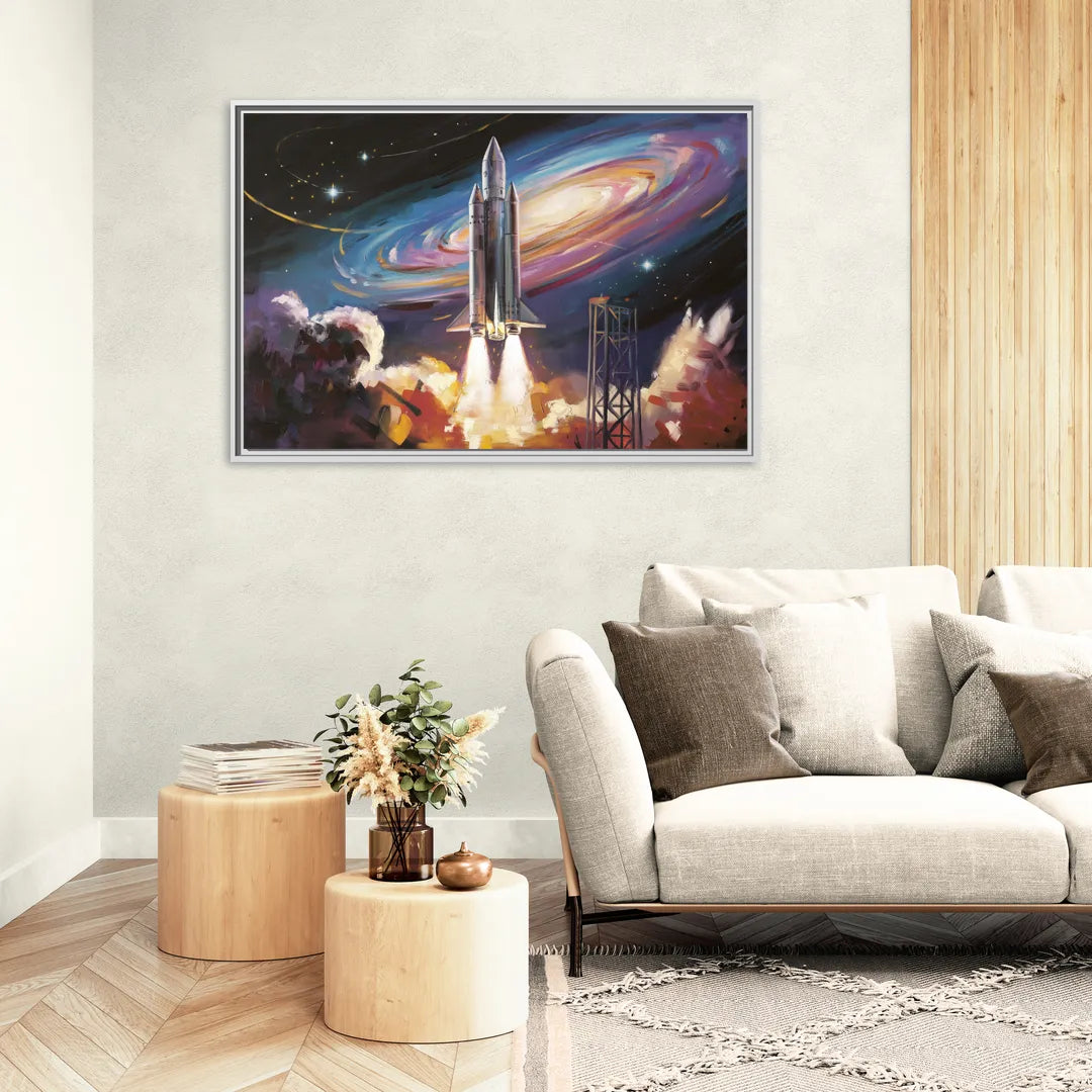 Huntsville Space Center Tribute - Living Room White Frame Canvas