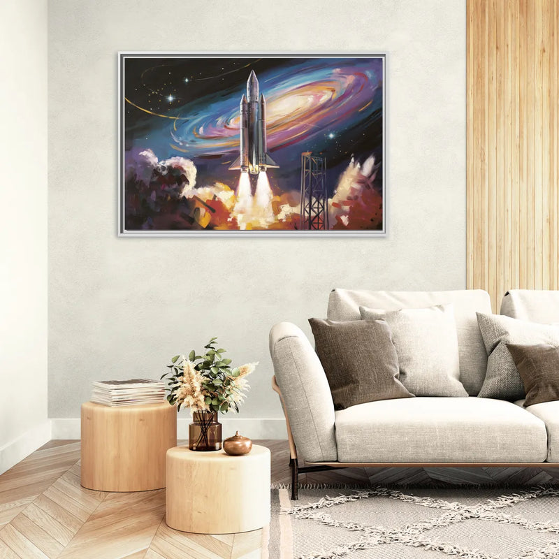 Huntsville Space Center Tribute - Living Room White Frame Canvas