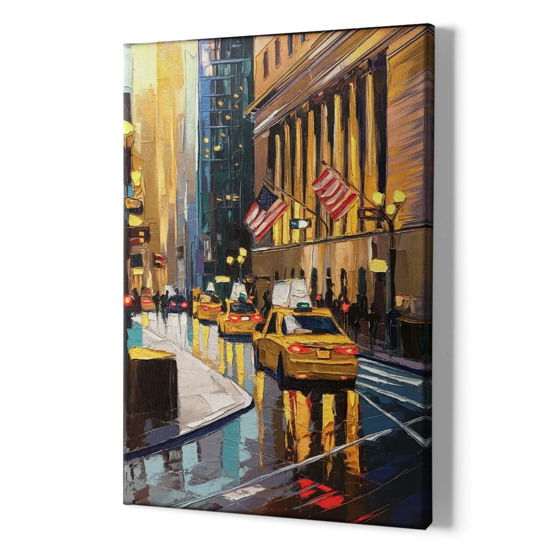 New York City Wall Street Vibes Flags - Canvas Print Art Sides