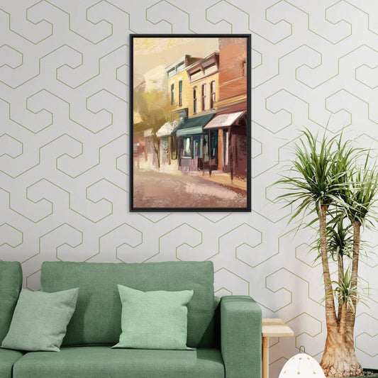 Marietta Historic Downtown - Living Room Black Frame Canvas