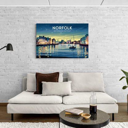 Norfolk Waterside District - Canvas Wall Art Living Room