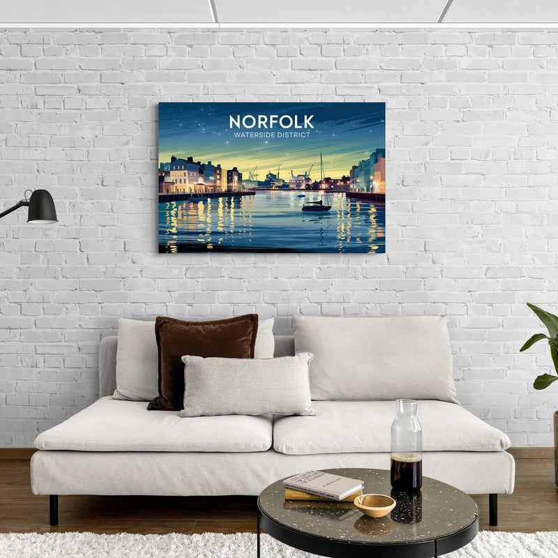 Norfolk Waterside District - Canvas Wall Art Living Room