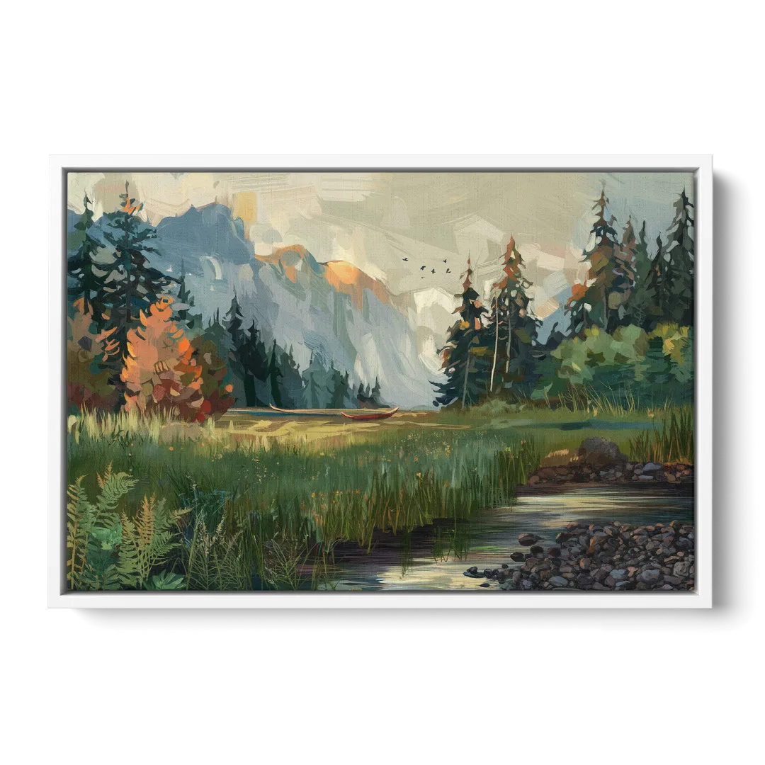 Eugene Pacific Northwest Style - White Frame Canvas