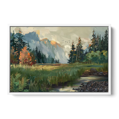 Eugene Pacific Northwest Style - White Frame Canvas