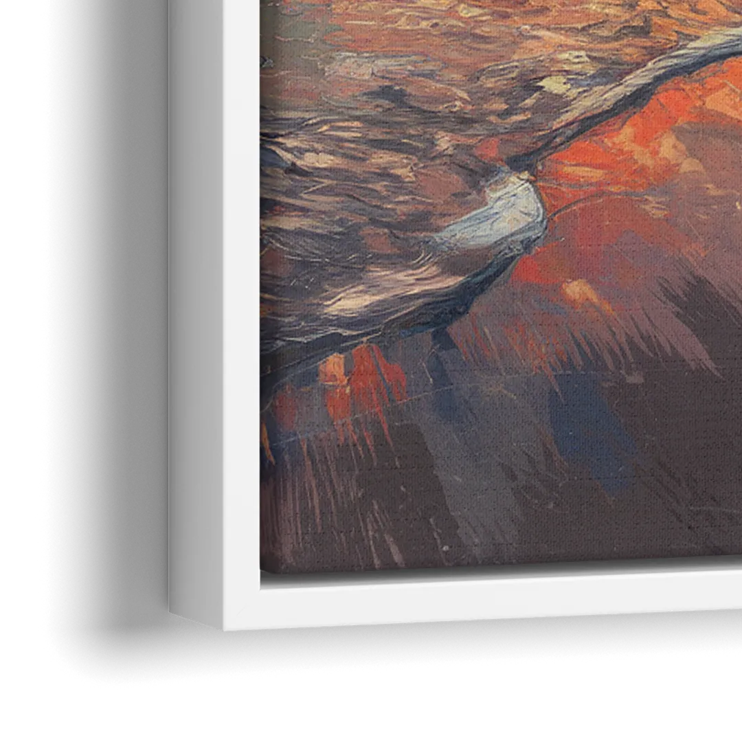 Huntington Beach Pier Sunset - Close-Up White Frame Canvas