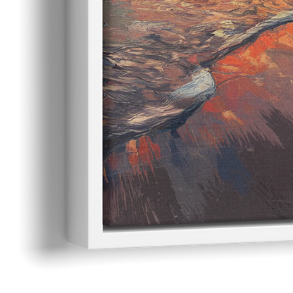 Huntington Beach Pier Sunset - Close-Up White Frame Canvas