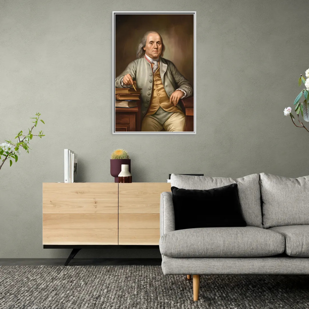 Franklin Cultural Heritage - Living Room White Frame Canvas