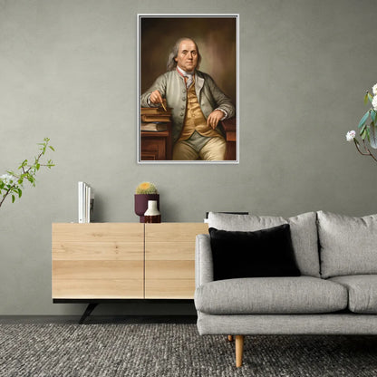 Franklin Cultural Heritage - Living Room White Frame Canvas
