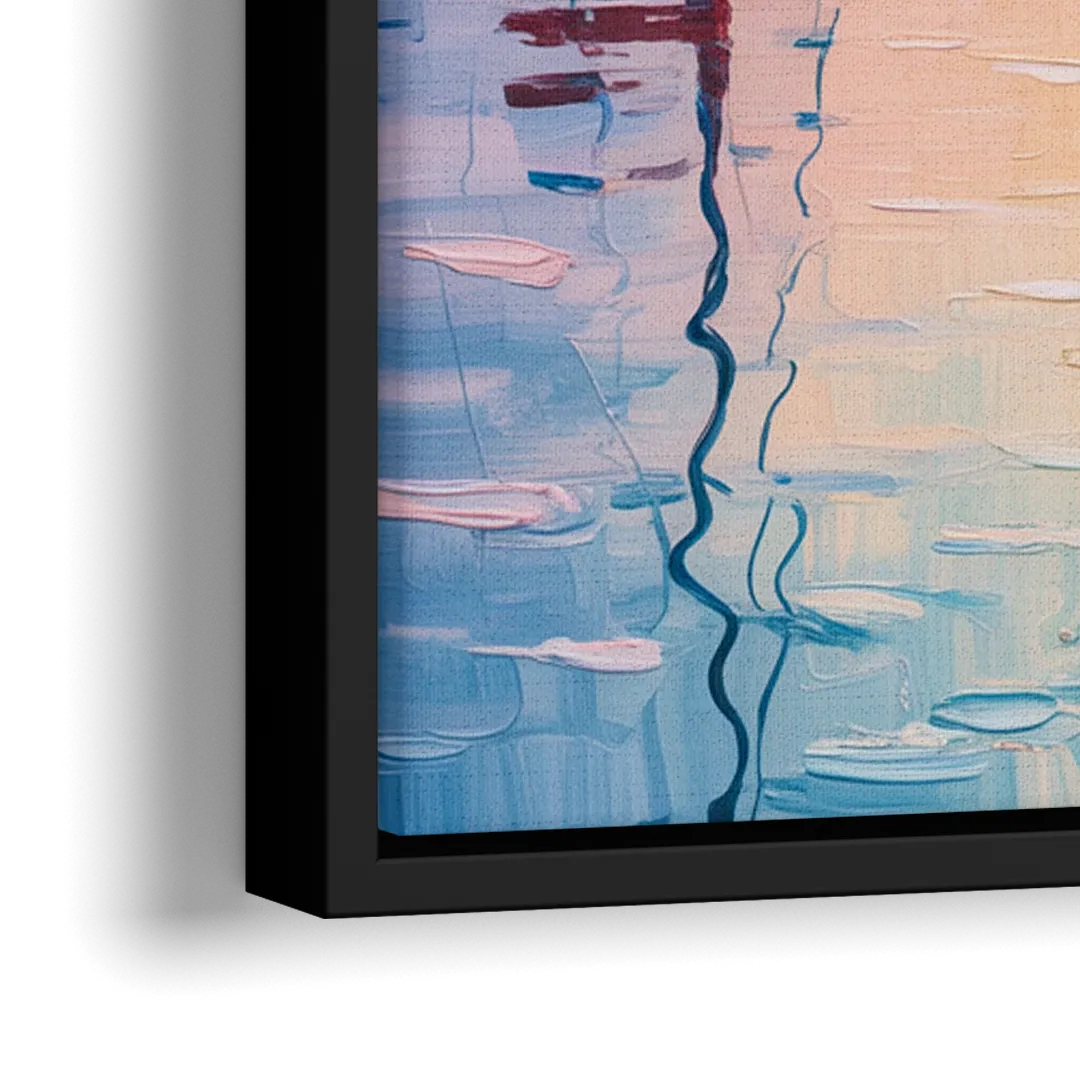 Coal Harbour Morning Light - Close-Up Black Frame Canvas