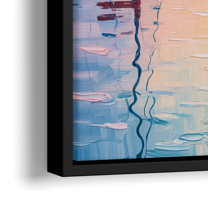 Coal Harbour Morning Light - Close-Up Black Frame Canvas