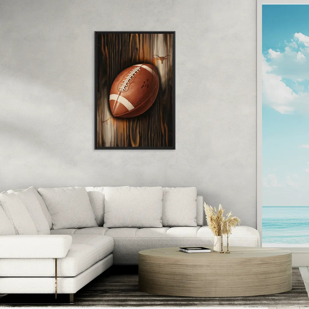 Austin UT Football Energy - Living Room Black Frame Canvas