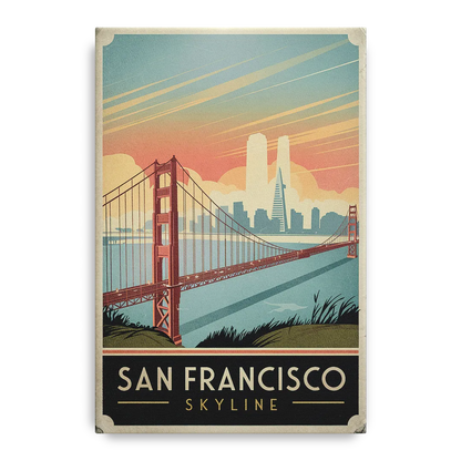 San Francisco Golden Gate Bridge Skyline - Canvas Wall Art