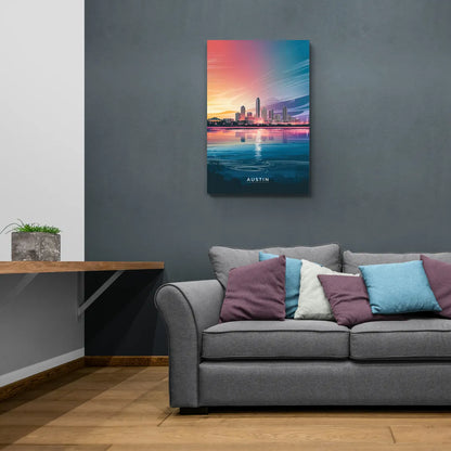 Austin Downtown Vibes Skyline - Canvas Wall Art Living Room