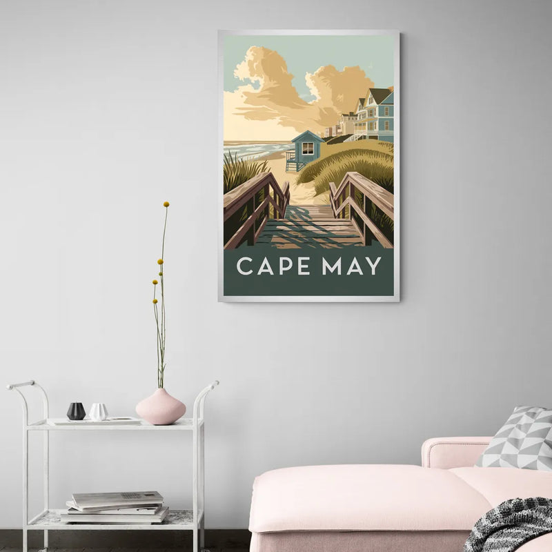 Cape May Boardwalk Views - Canvas Wall Art Living Room