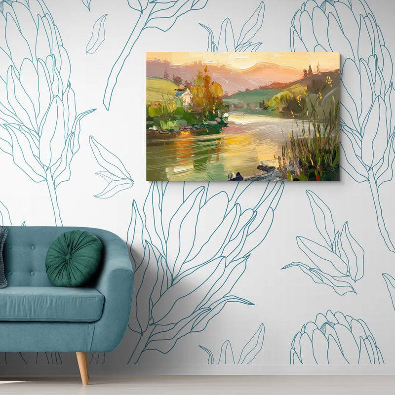 Ashland Riverfront Scene - Canvas Wall Art Living Room