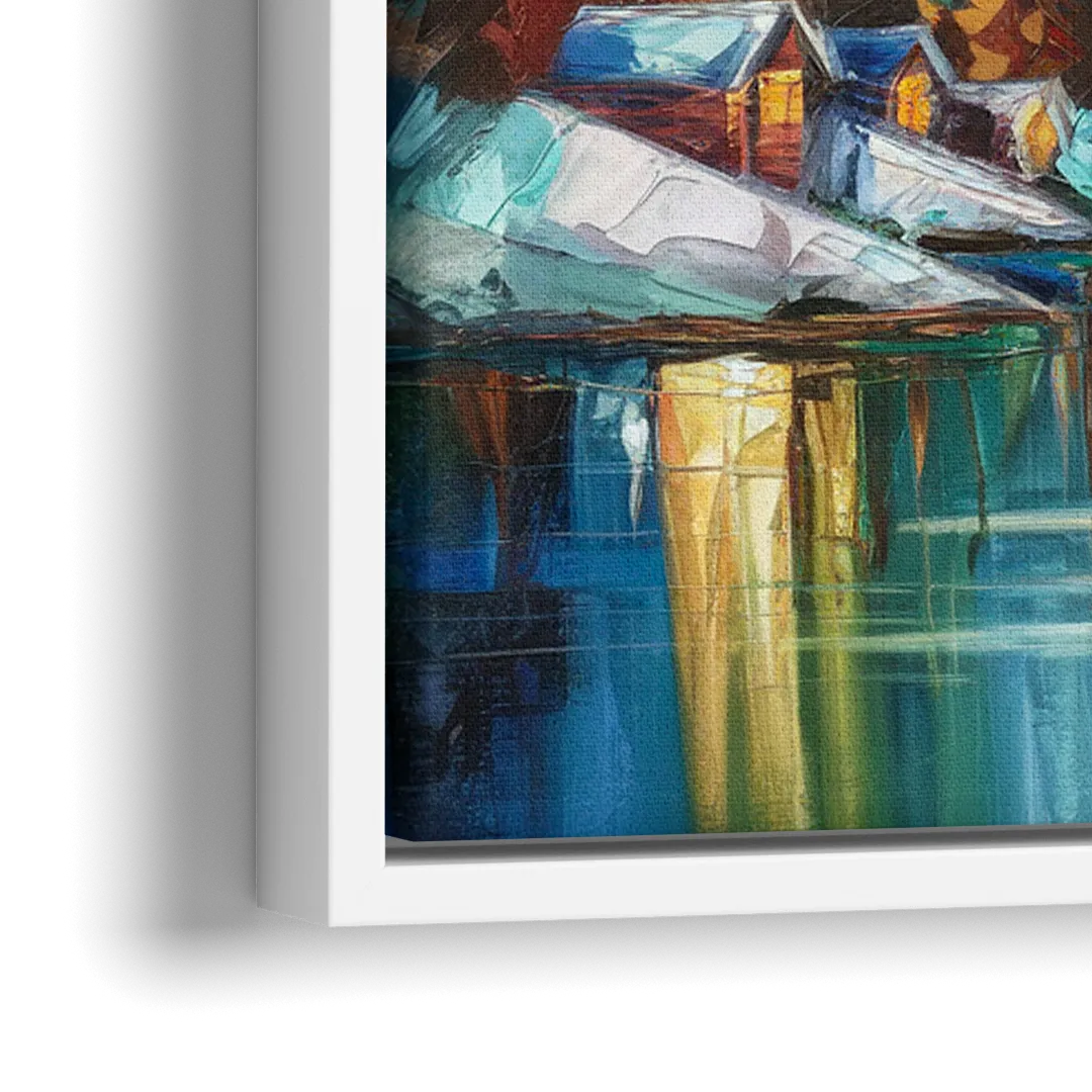 Anchorage Mountain Views - Close-Up White Frame Canvas