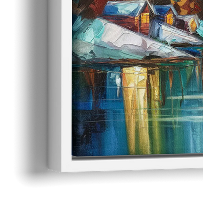 Anchorage Mountain Views - Close-Up White Frame Canvas